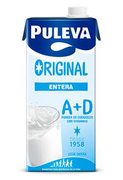 La leche Puleva Original A+D ayuda a la formacion de tus huesos.